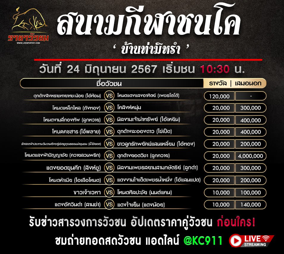 โปรแกรมวัวชน 24-6-67