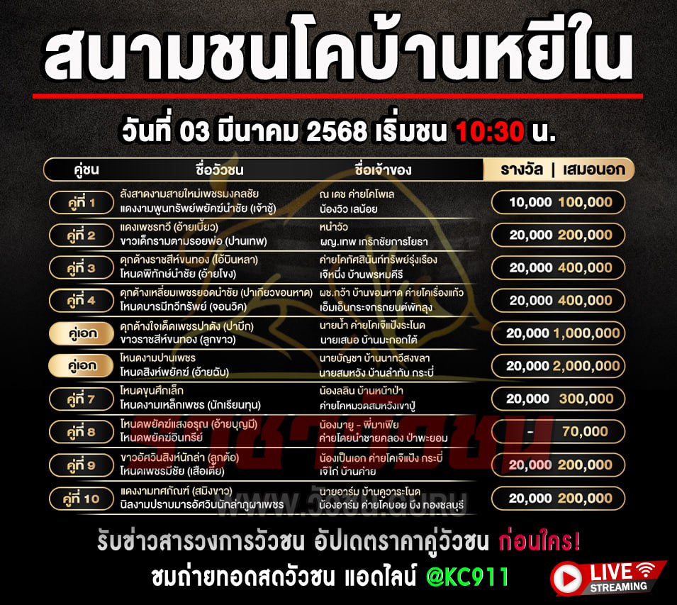 โปรแกรมวัวน 3-3-2568